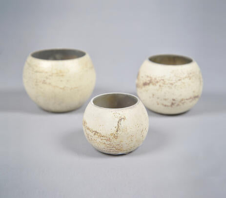 Earthy Textured Handcrafted Glass Votive - Set of 3