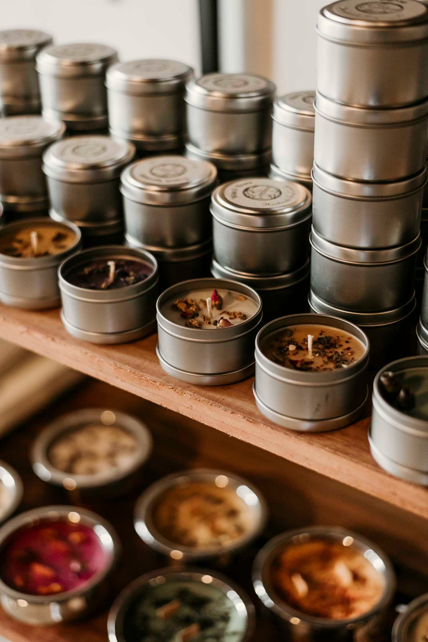 Candles in tins