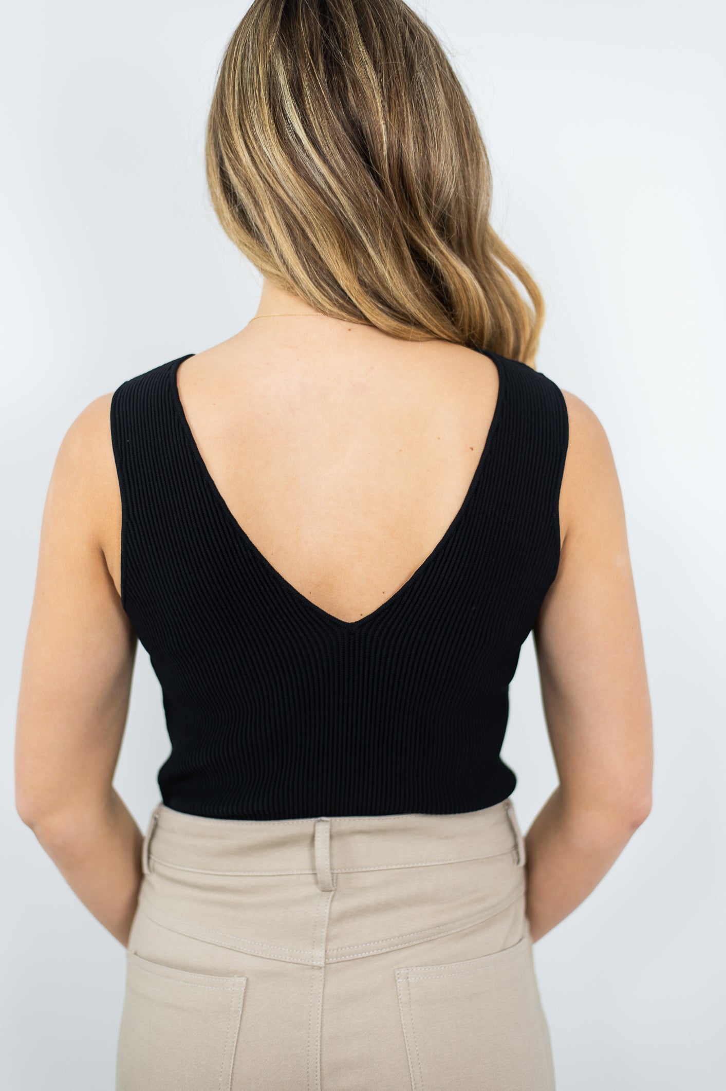Rib singlet - Black