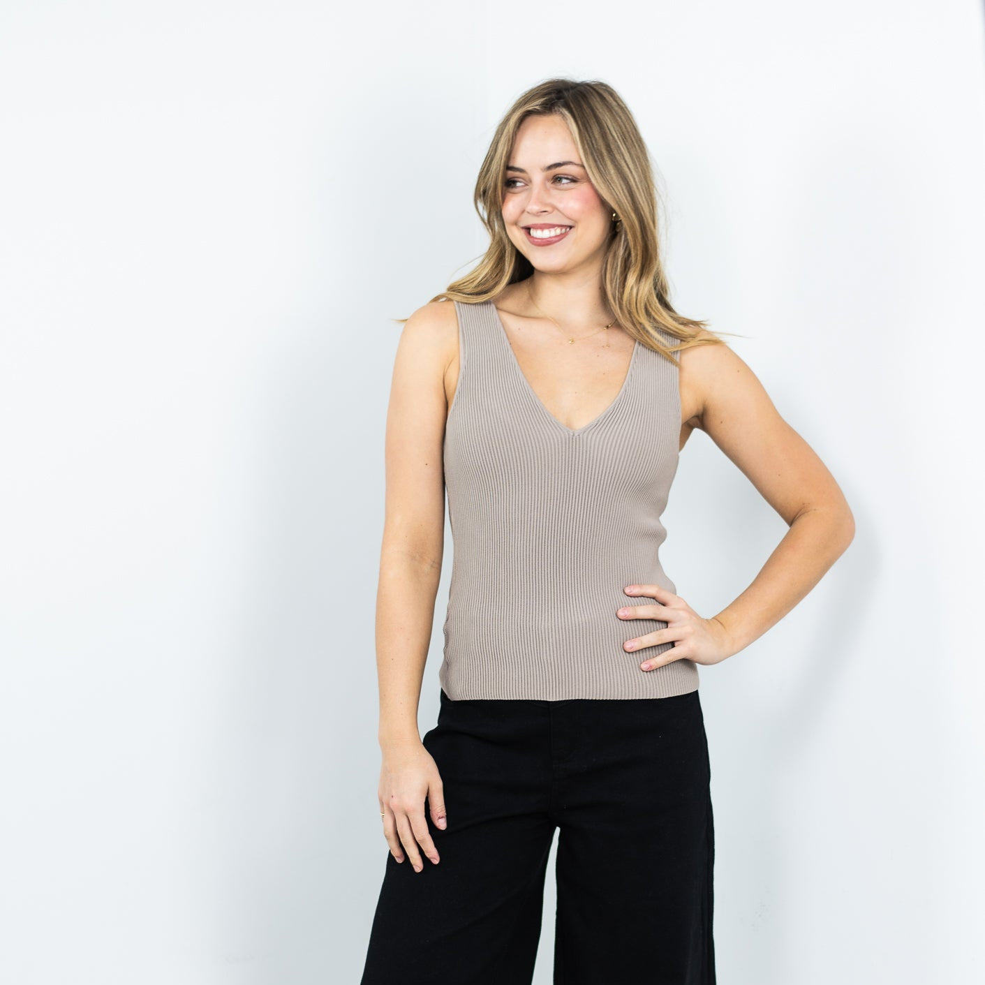 Rib singlet - Mocha