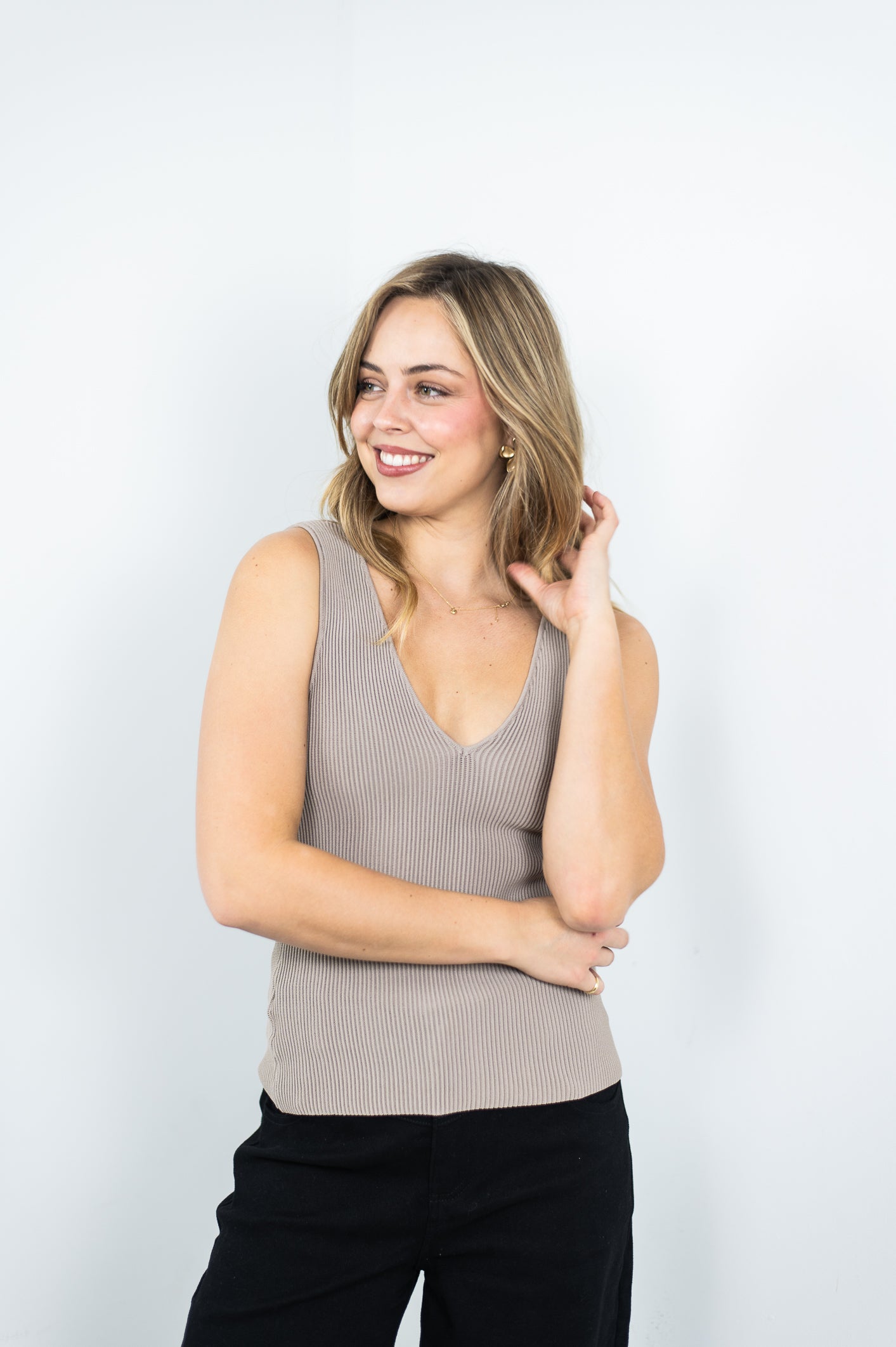 Rib singlet - Mocha