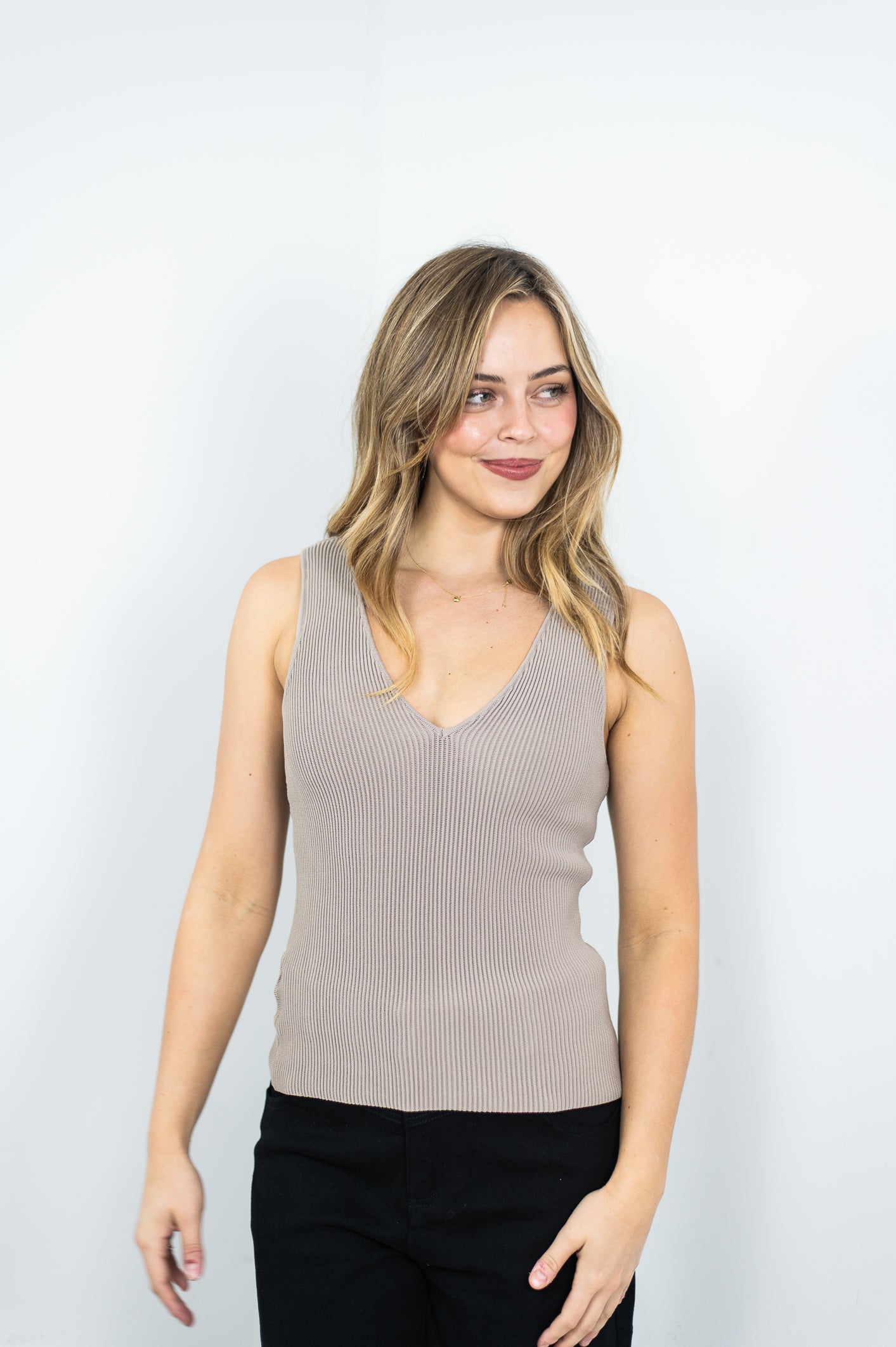 Rib singlet - Mocha