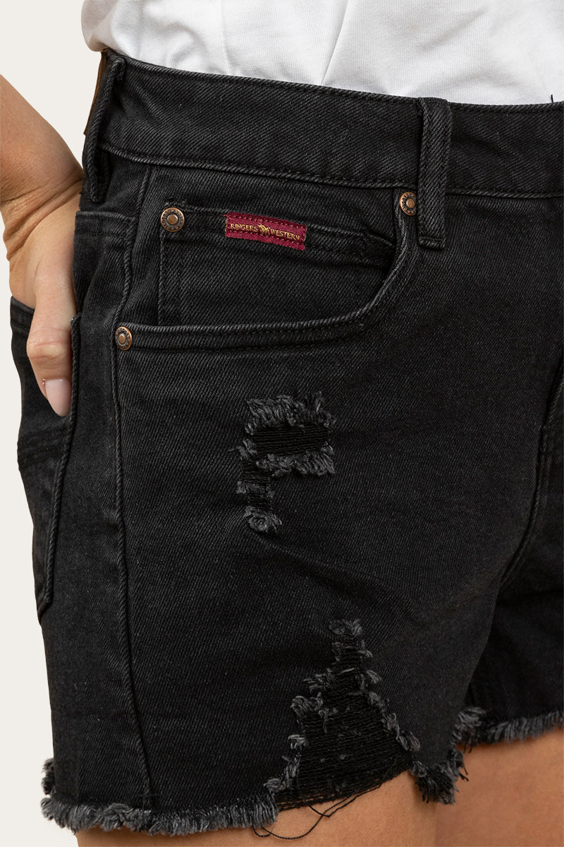 Jessie Ripped Denim short - Black