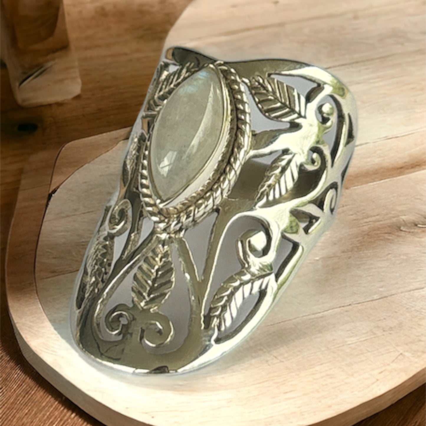 Moonstone sterling silver ring