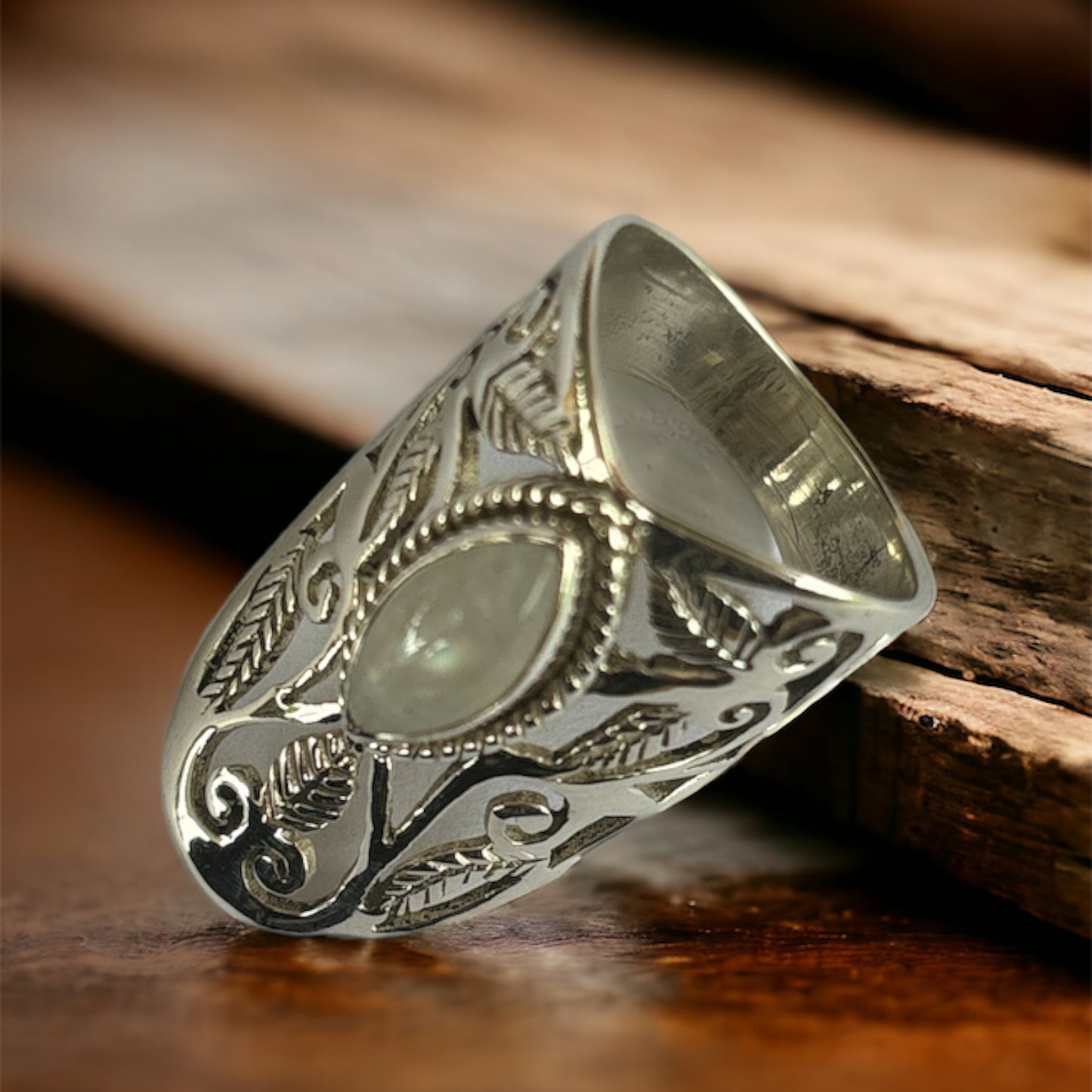 Moonstone sterling silver ring