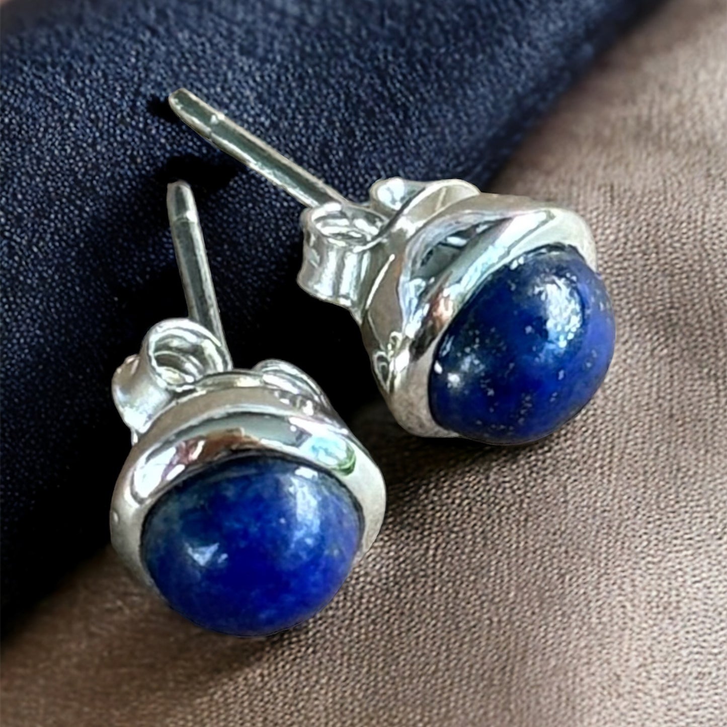 Lapis Lazuli sterling silver studs