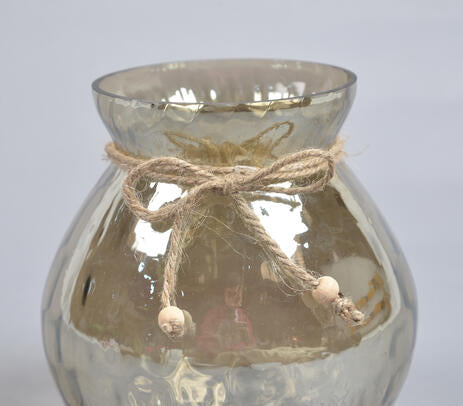 Mercury Toned Smokey Glass Votive