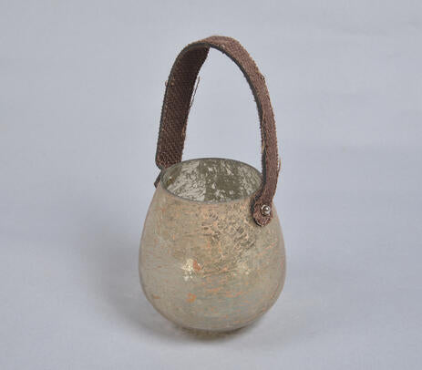 Mercury Glass Votive with Leather Handle