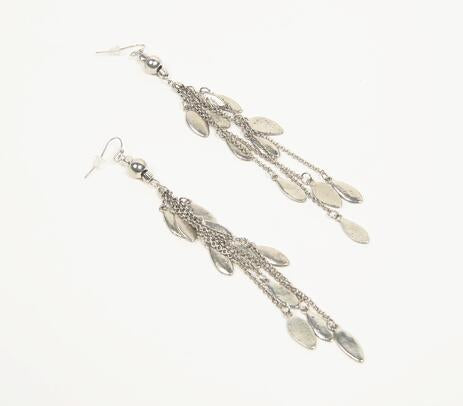Metallic Leaf Charms Drop Earrings