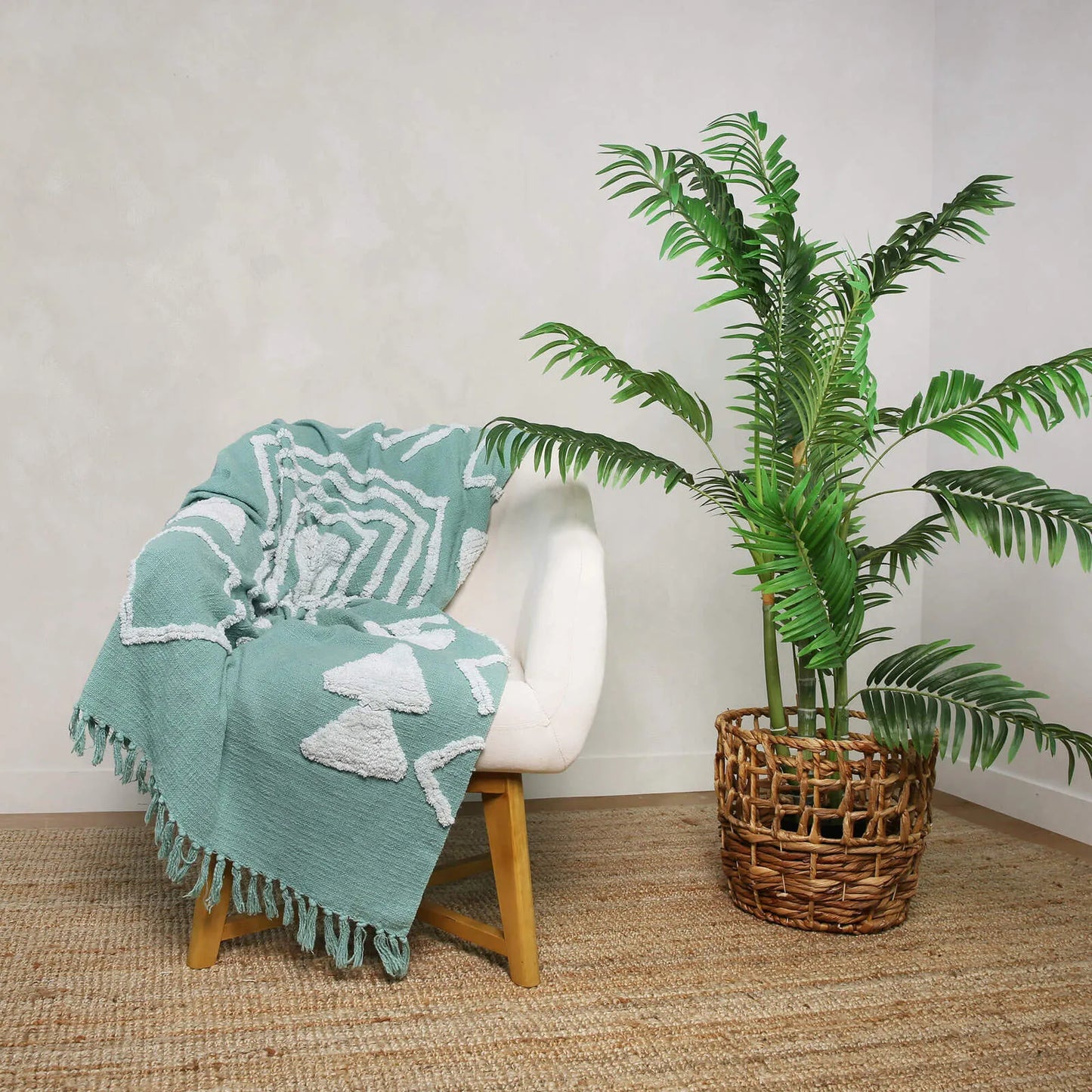 Riley Tufted Throw - Green