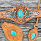 Gemstone Leather Cuffs