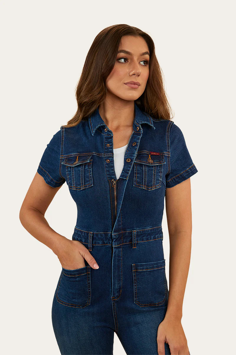 JUNIPER WOMENS BOOTLEG JUMPSUIT - CLASSIC BLUE
