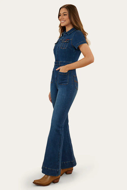 JUNIPER WOMENS BOOTLEG JUMPSUIT - CLASSIC BLUE