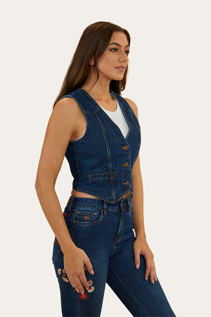 SUTTON WOMENS DEMIM VEST - CLASSIC BLUE