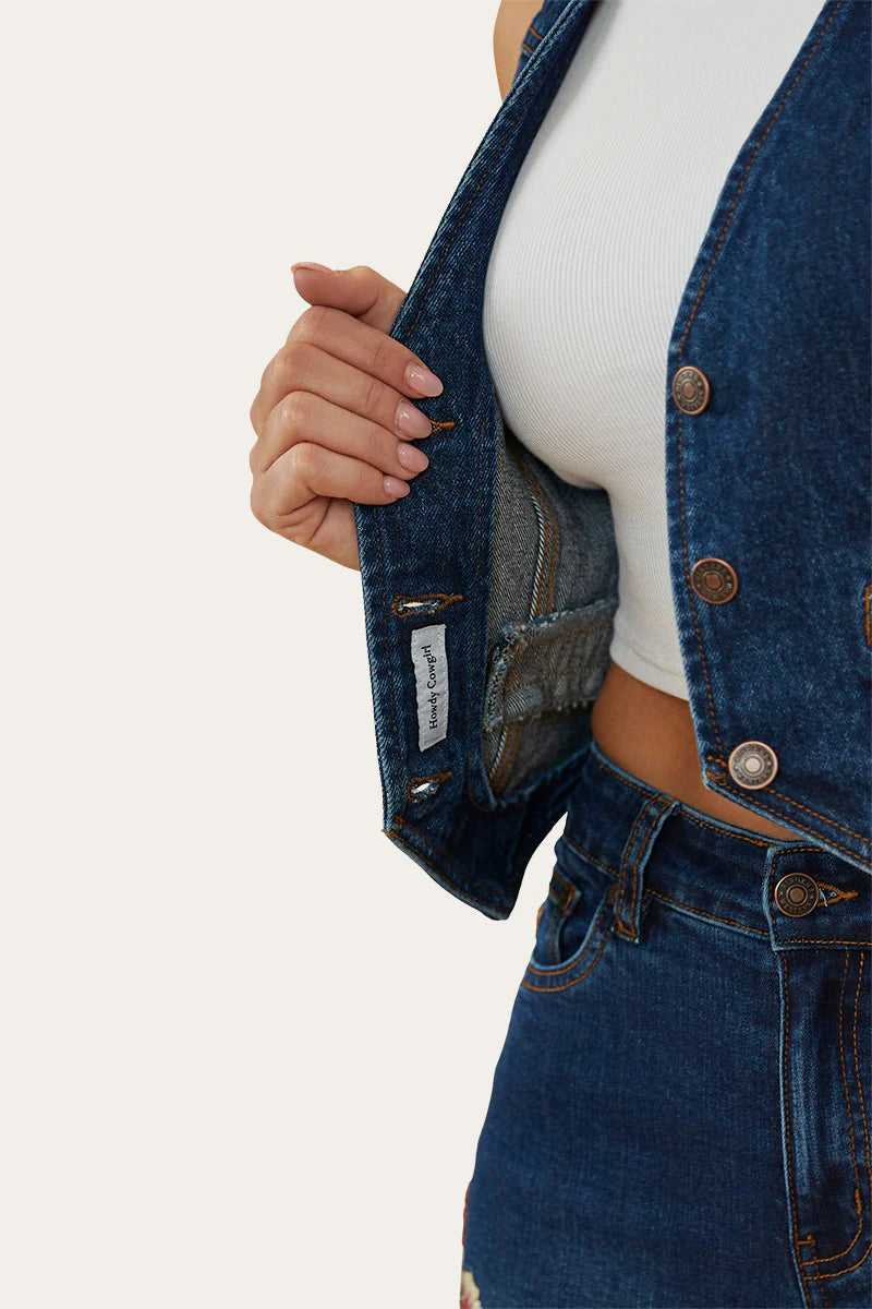 SUTTON WOMENS DEMIM VEST - CLASSIC BLUE