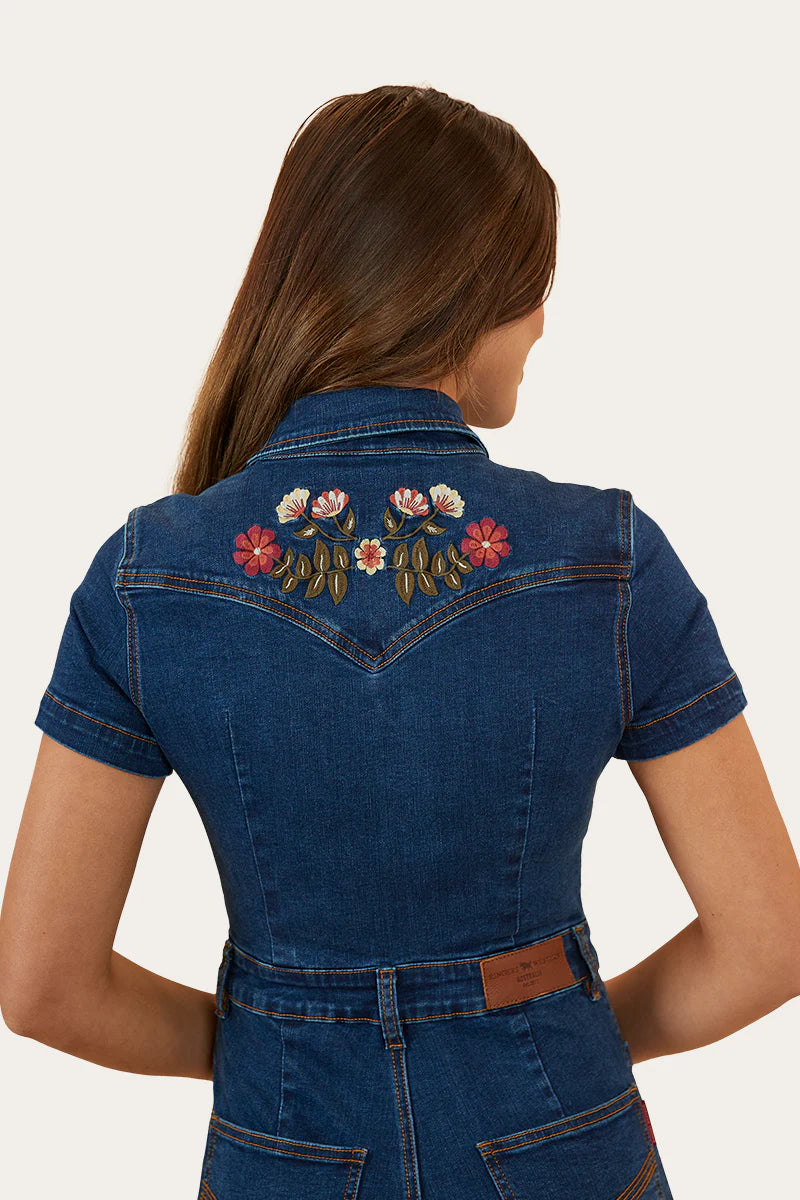 JUNIPER WOMENS BOOTLEG JUMPSUIT - CLASSIC BLUE