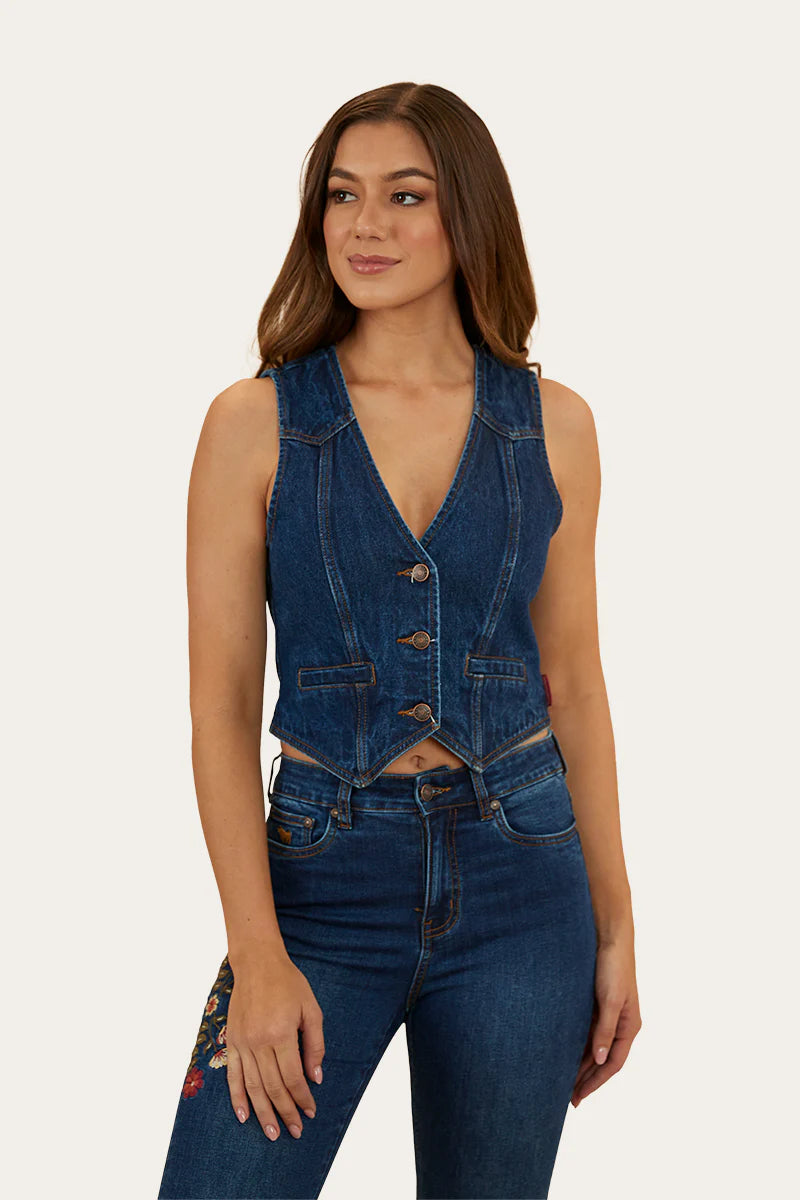 SUTTON WOMENS DEMIM VEST - CLASSIC BLUE