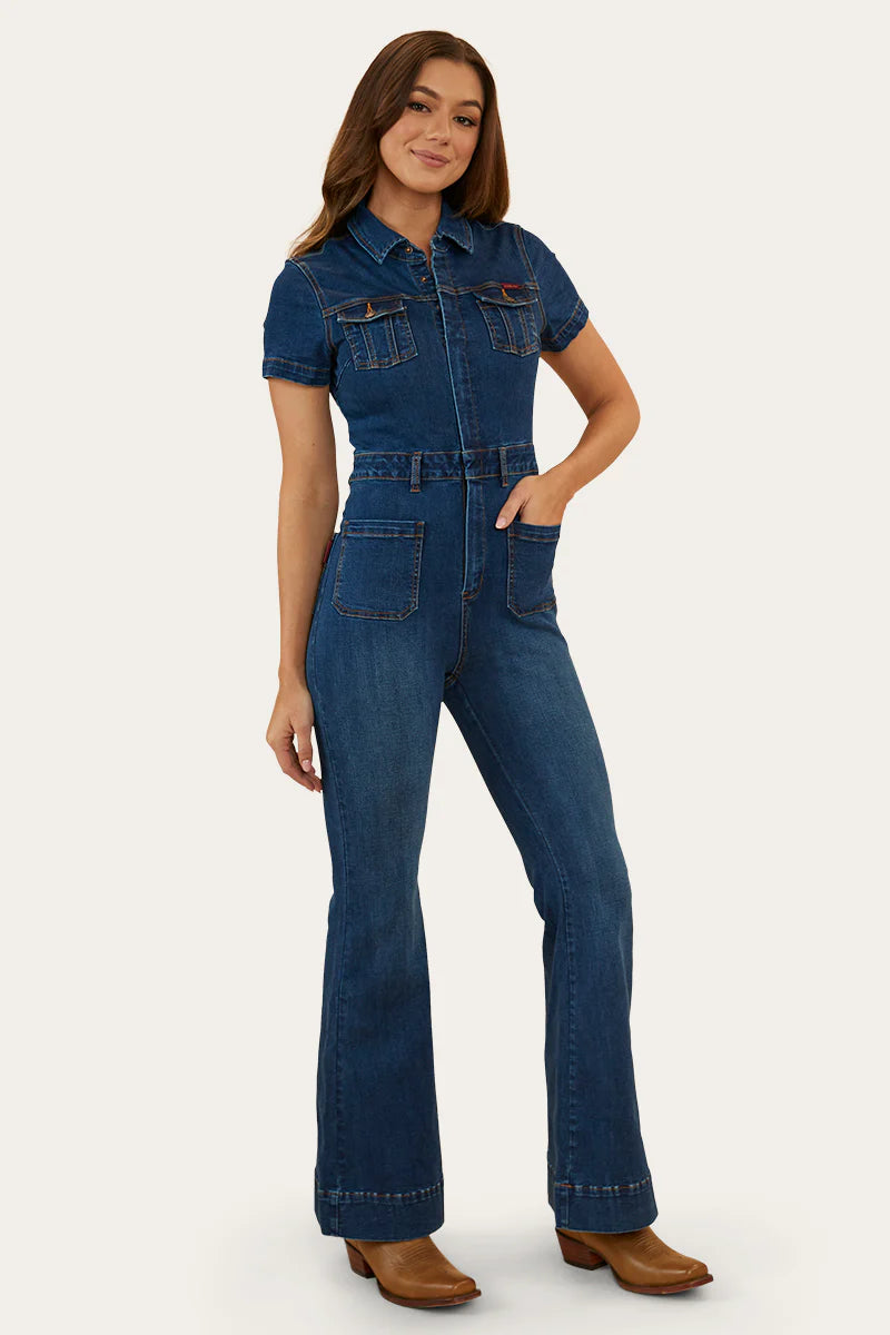 JUNIPER WOMENS BOOTLEG JUMPSUIT - CLASSIC BLUE