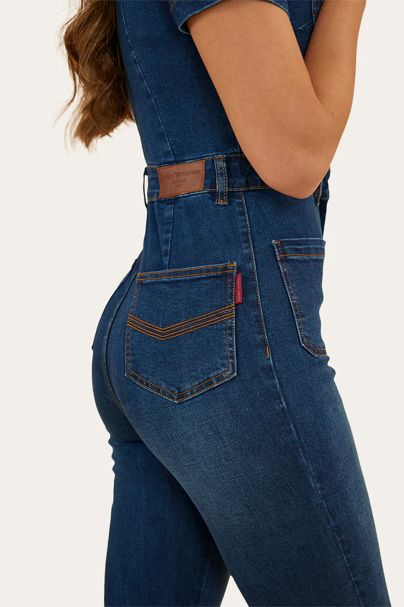 JUNIPER WOMENS BOOTLEG JUMPSUIT - CLASSIC BLUE