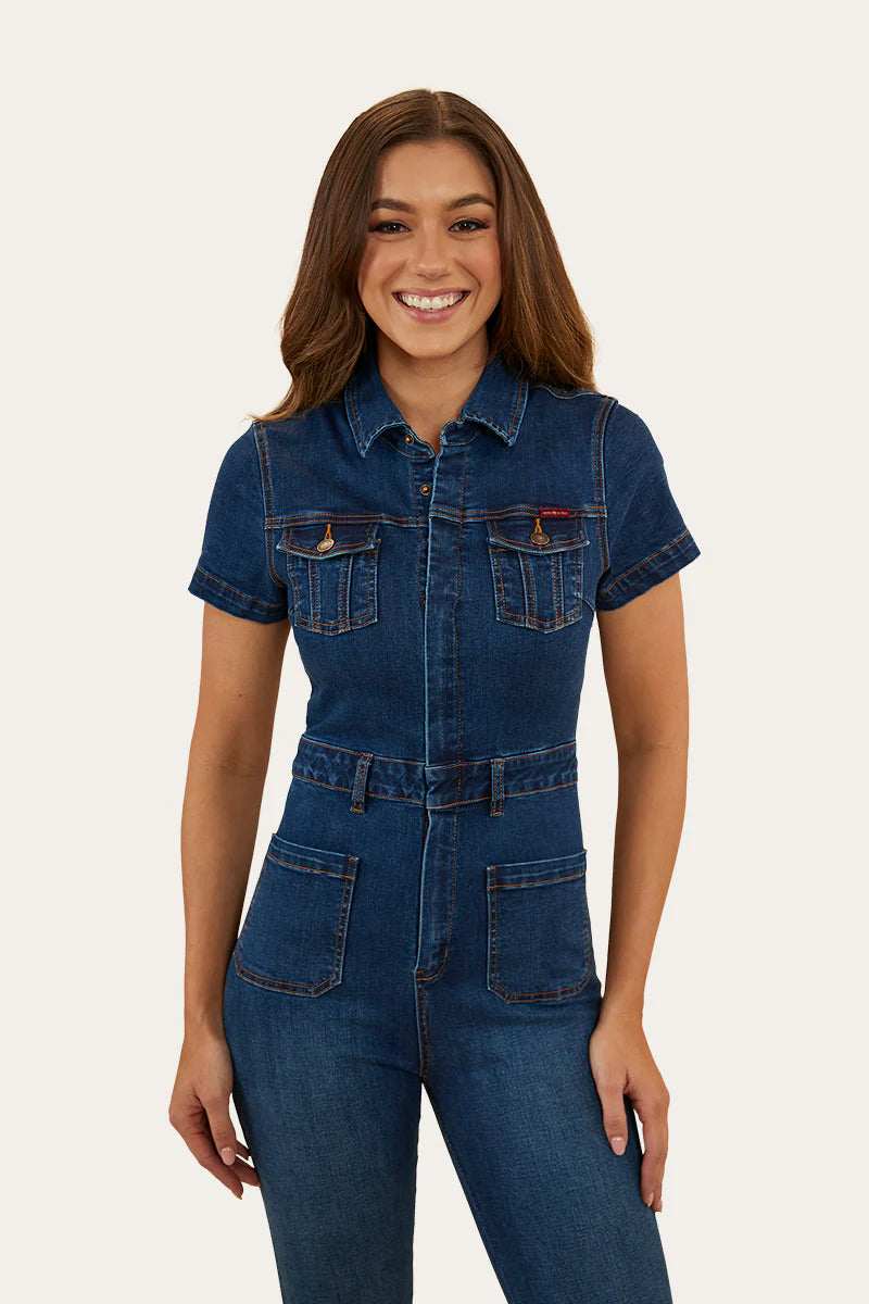 JUNIPER WOMENS BOOTLEG JUMPSUIT - CLASSIC BLUE