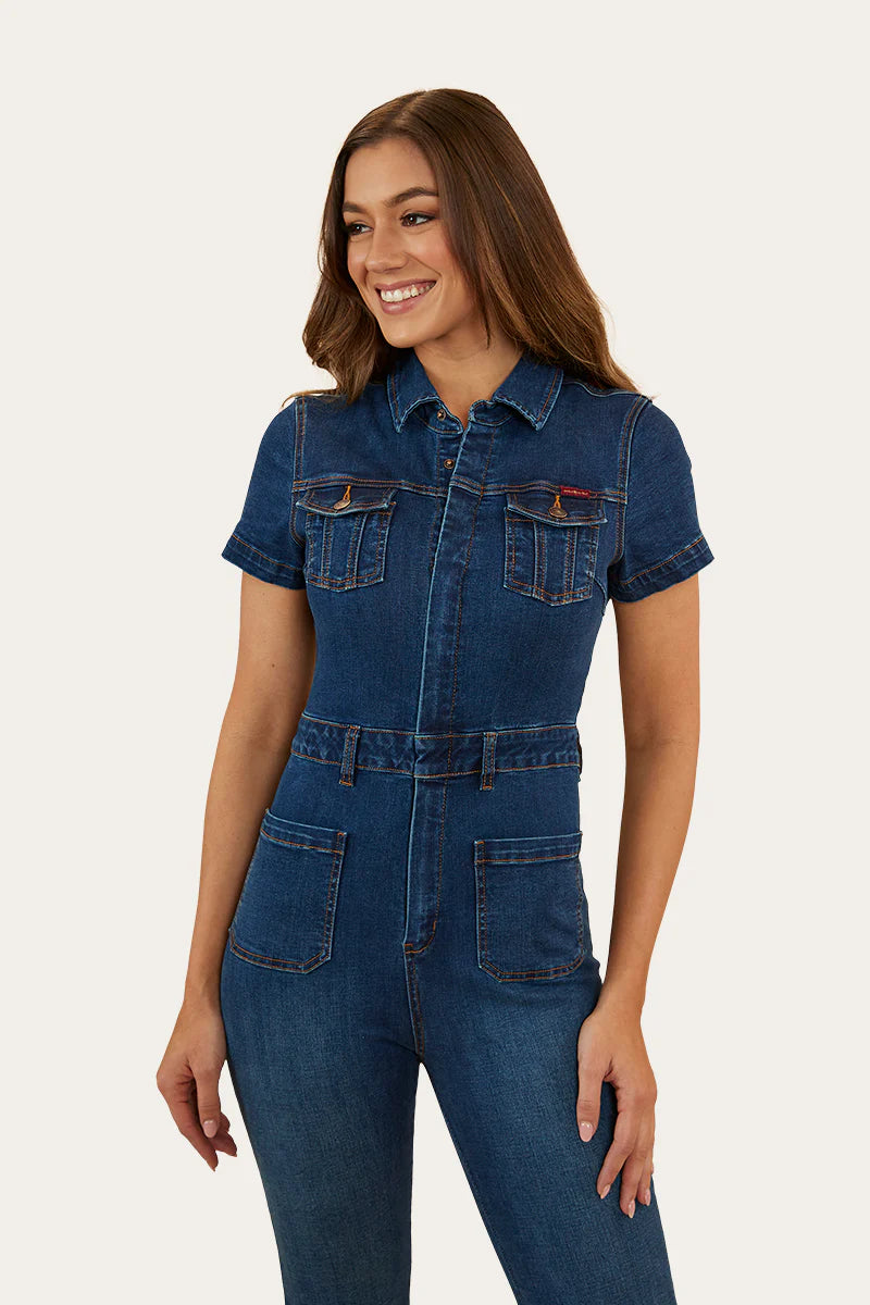 JUNIPER WOMENS BOOTLEG JUMPSUIT - CLASSIC BLUE