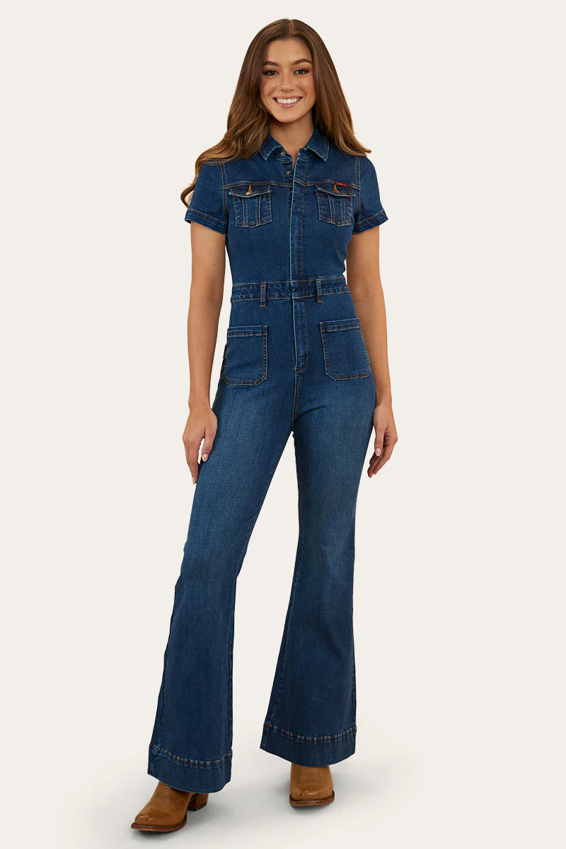 JUNIPER WOMENS BOOTLEG JUMPSUIT - CLASSIC BLUE