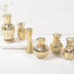 Assorted gold-toned mercury glass vases