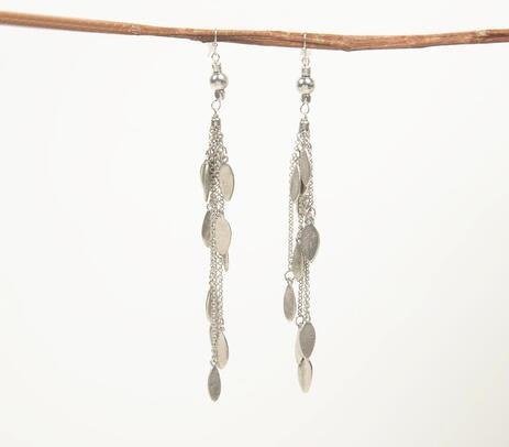 Metallic Leaf Charms Drop Earrings