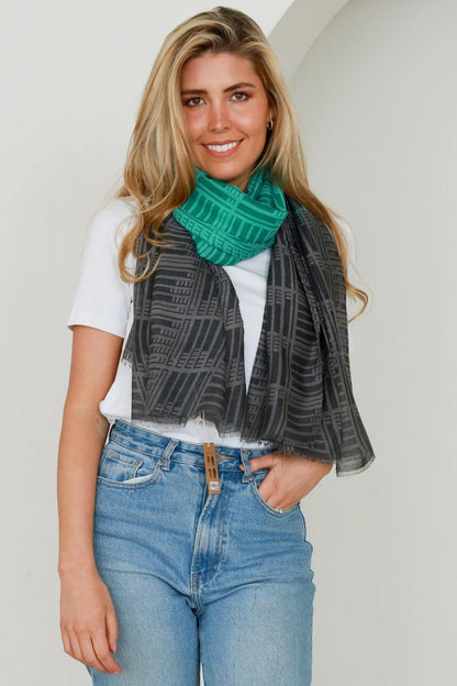 Green and Grey Scarf