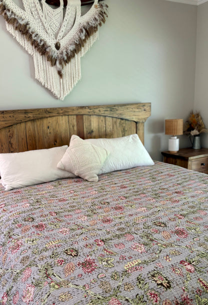 Kalista - Indian Kantha Quilt Bedspread Coverlet