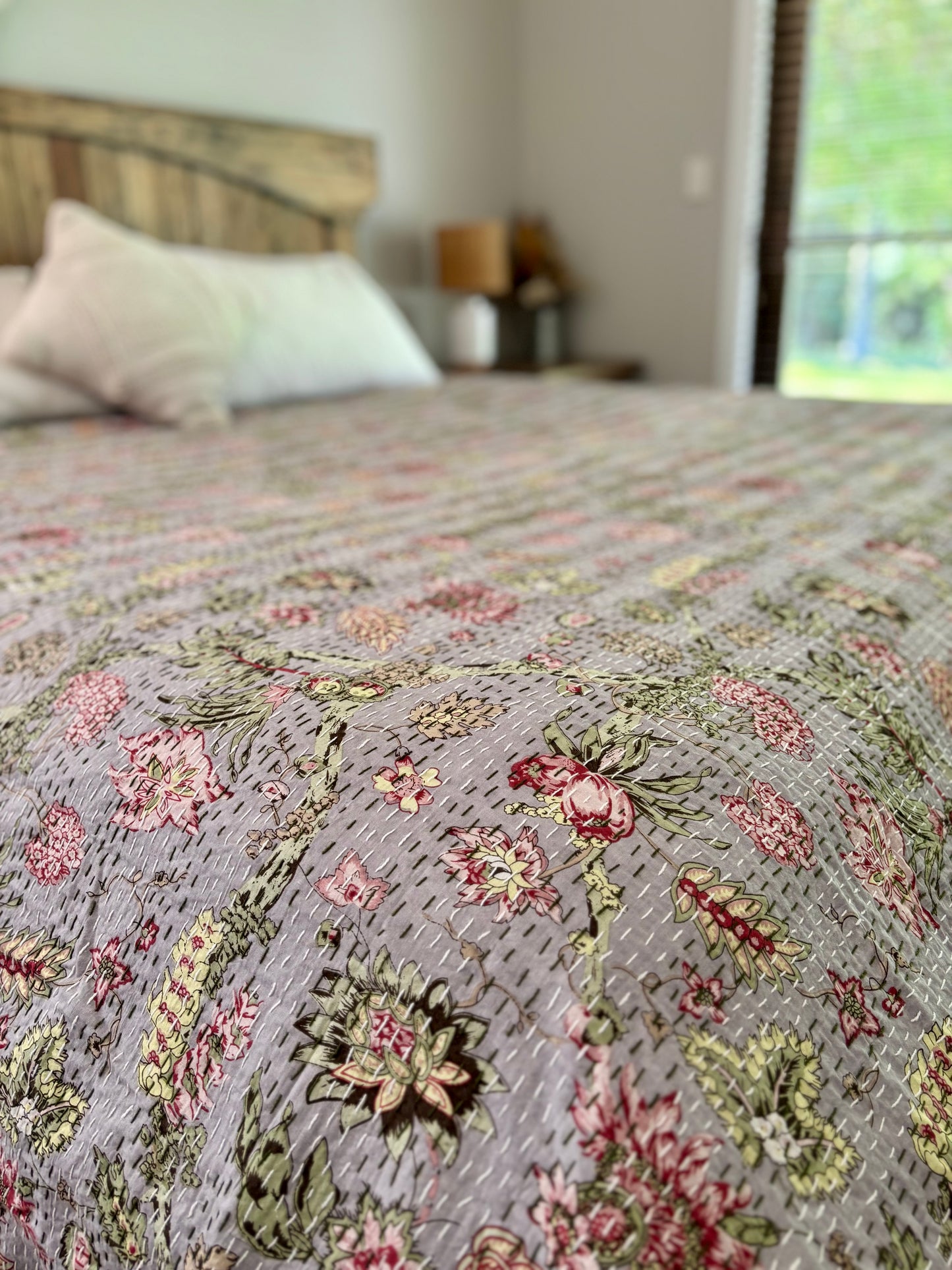 Kalista - Indian Kantha Quilt Bedspread Coverlet