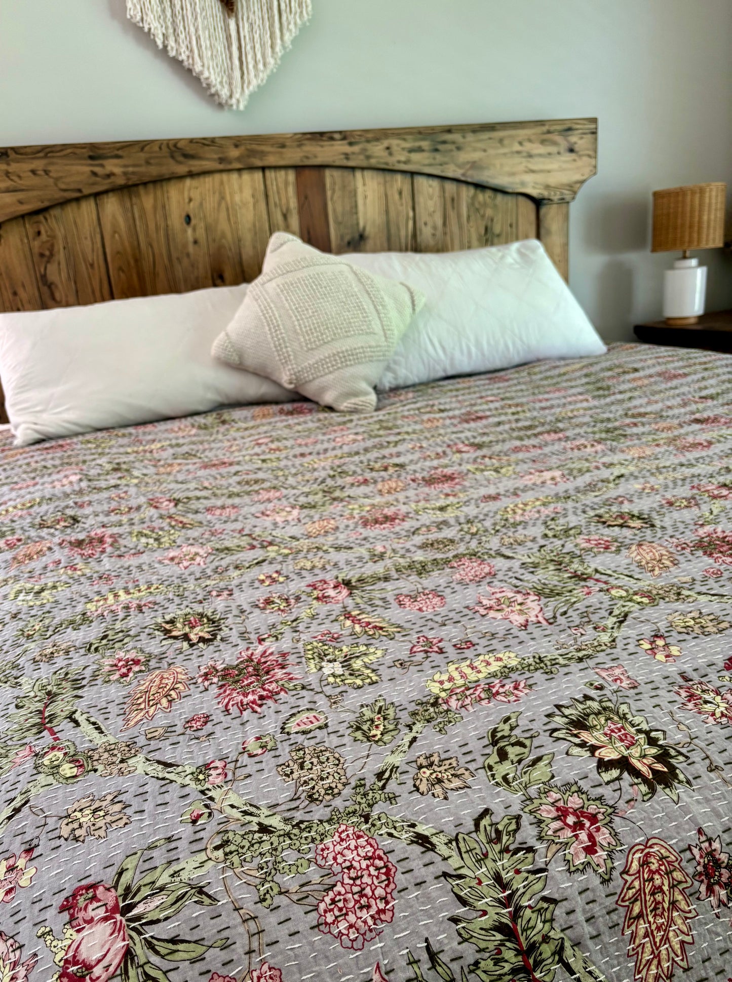 Kalista - Indian Kantha Quilt Bedspread Coverlet