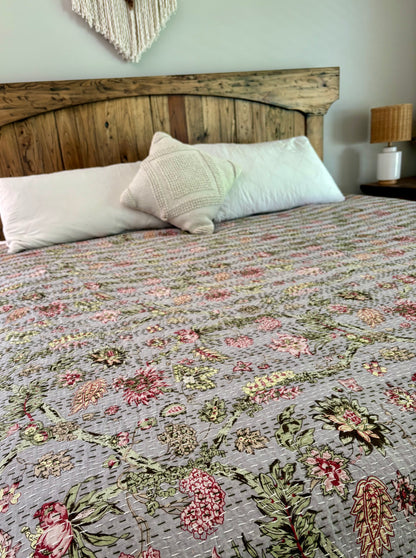Kalista - Indian Kantha Quilt Bedspread Coverlet