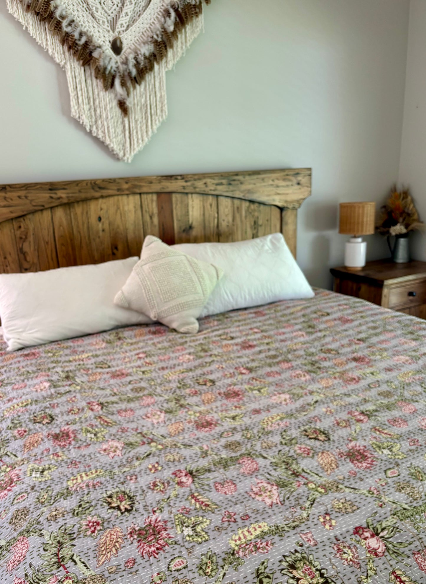 Kalista - Indian Kantha Quilt Bedspread Coverlet