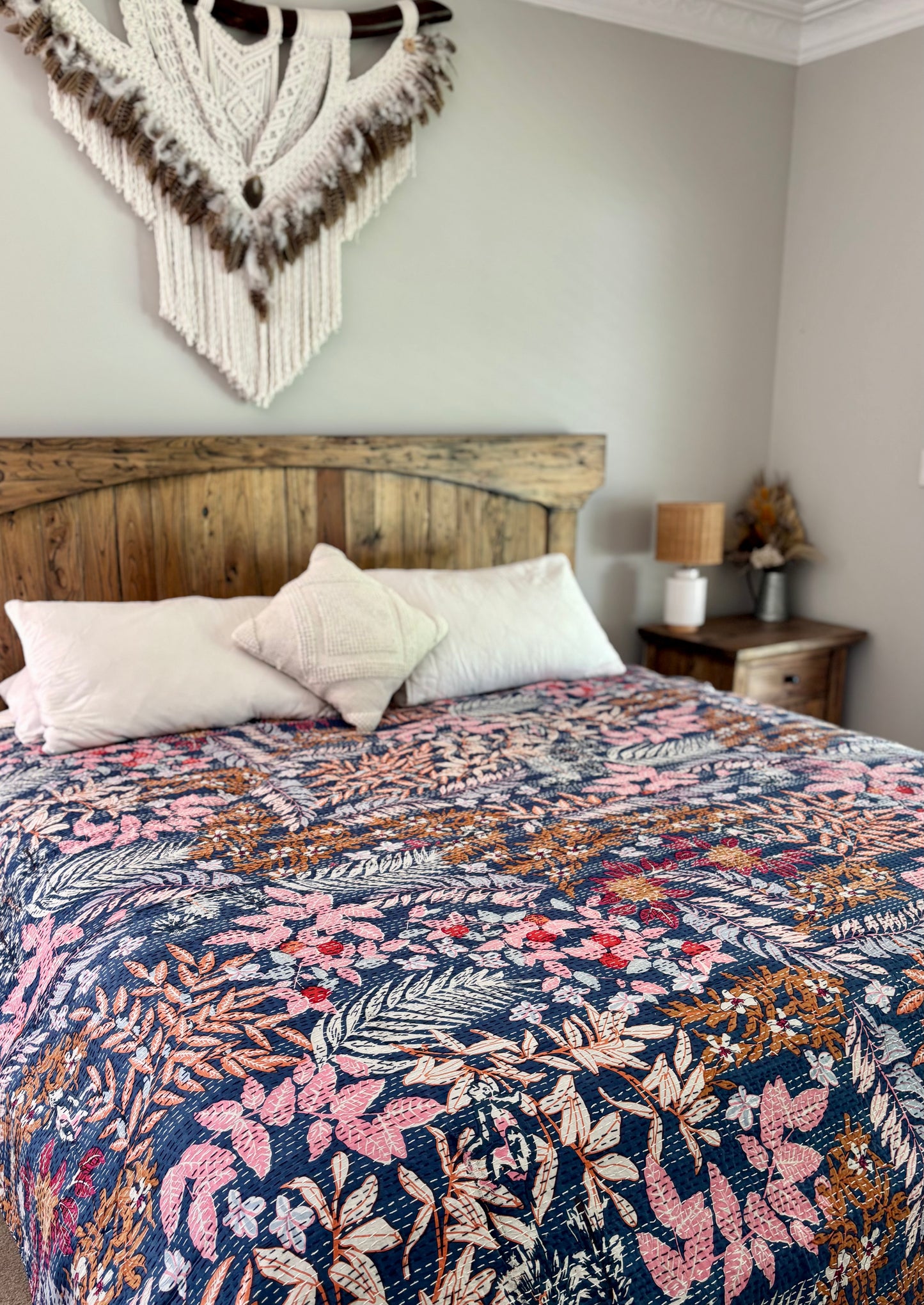 Inca - Indian Kantha Quilt Bedspread Coverlet