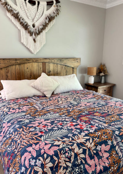 Inca - Indian Kantha Quilt Bedspread Coverlet