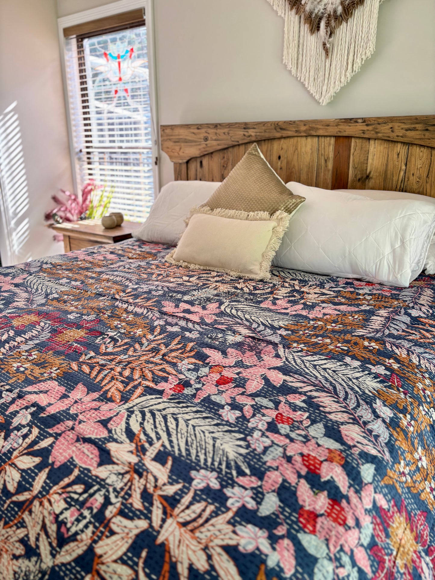 Inca - Indian Kantha Quilt Bedspread Coverlet