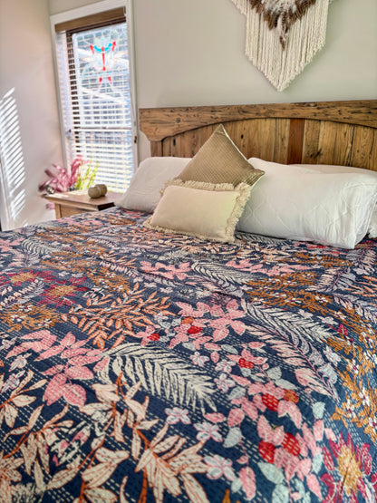 Inca - Indian Kantha Quilt Bedspread Coverlet