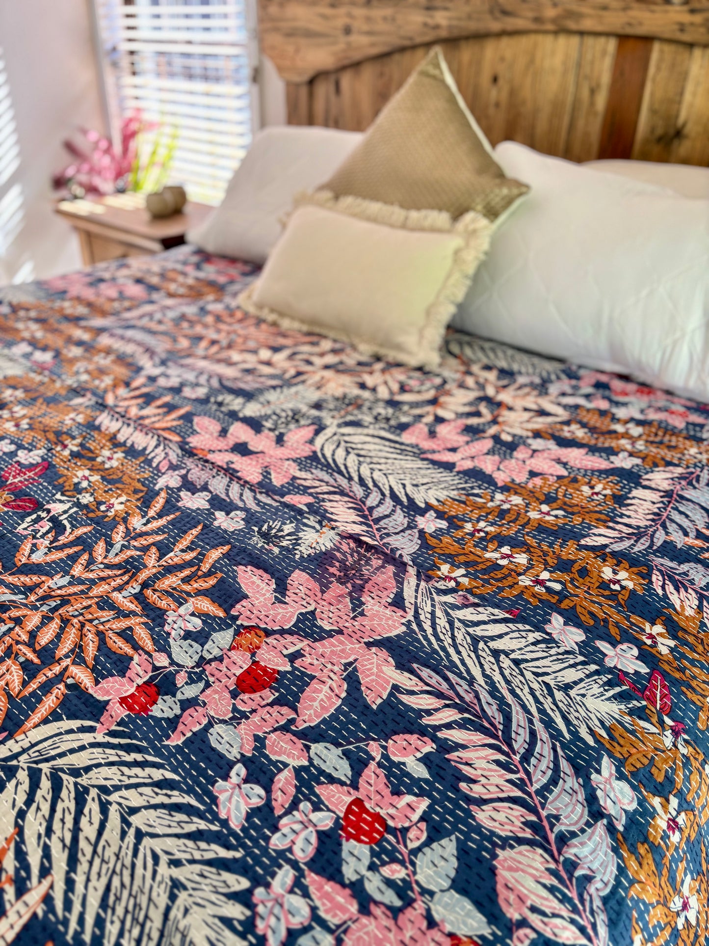 Inca - Indian Kantha Quilt Bedspread Coverlet