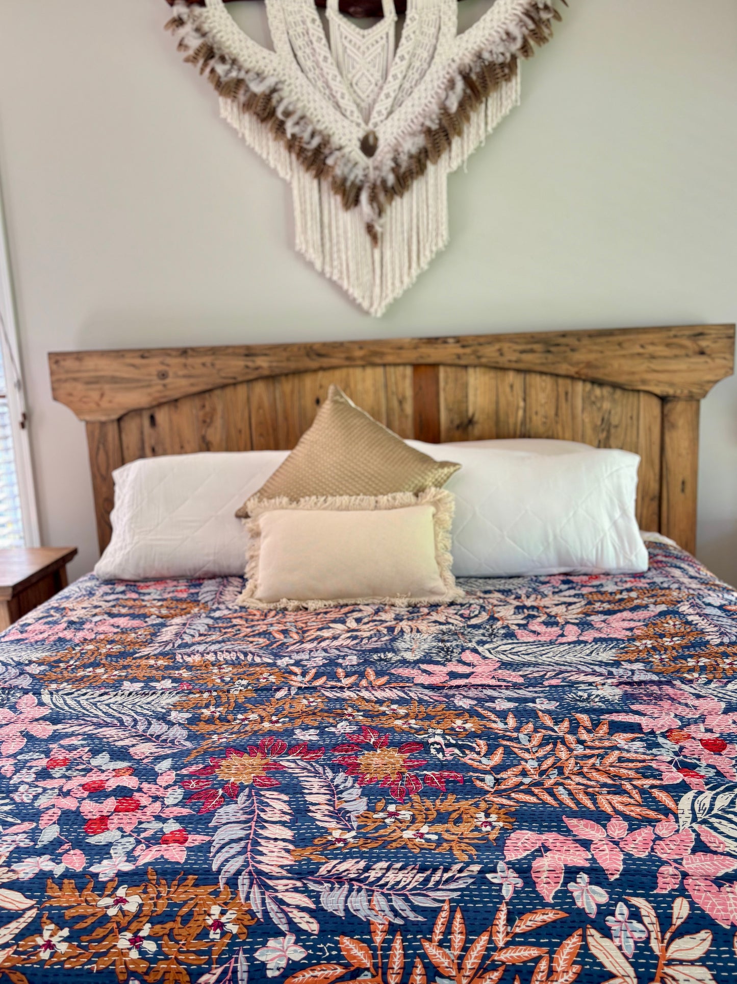 Inca - Indian Kantha Quilt Bedspread Coverlet
