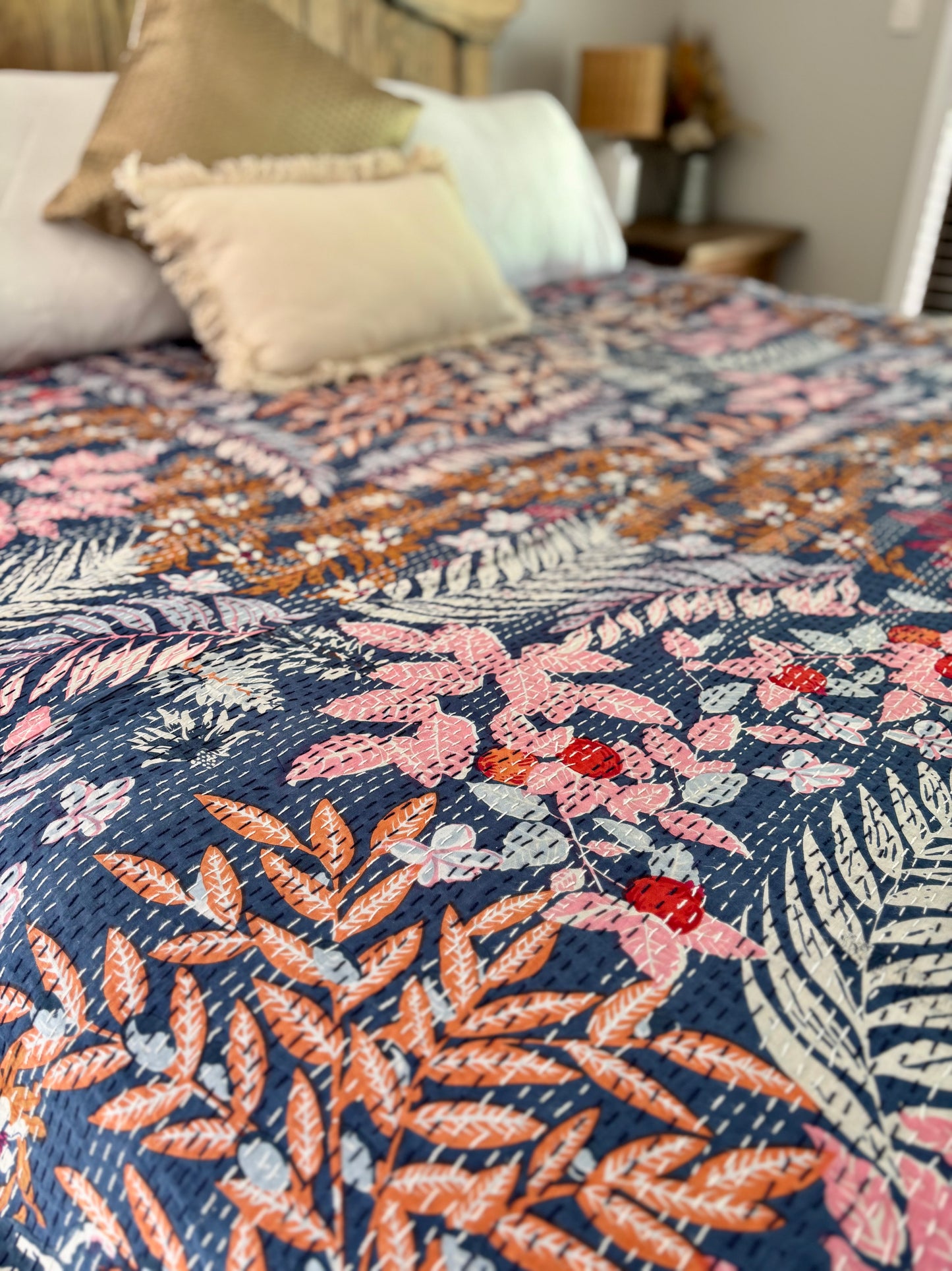 Inca - Indian Kantha Quilt Bedspread Coverlet