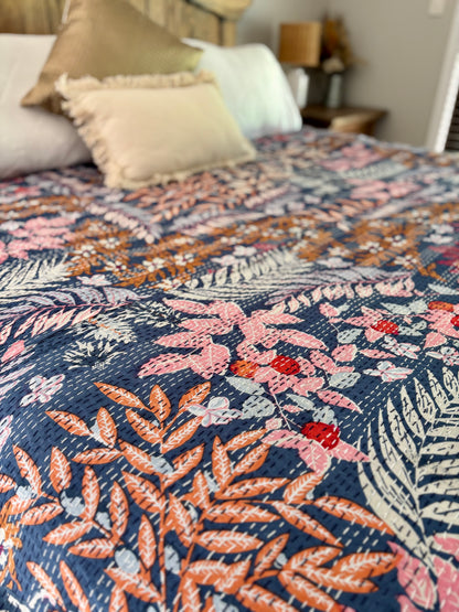 Inca - Indian Kantha Quilt Bedspread Coverlet