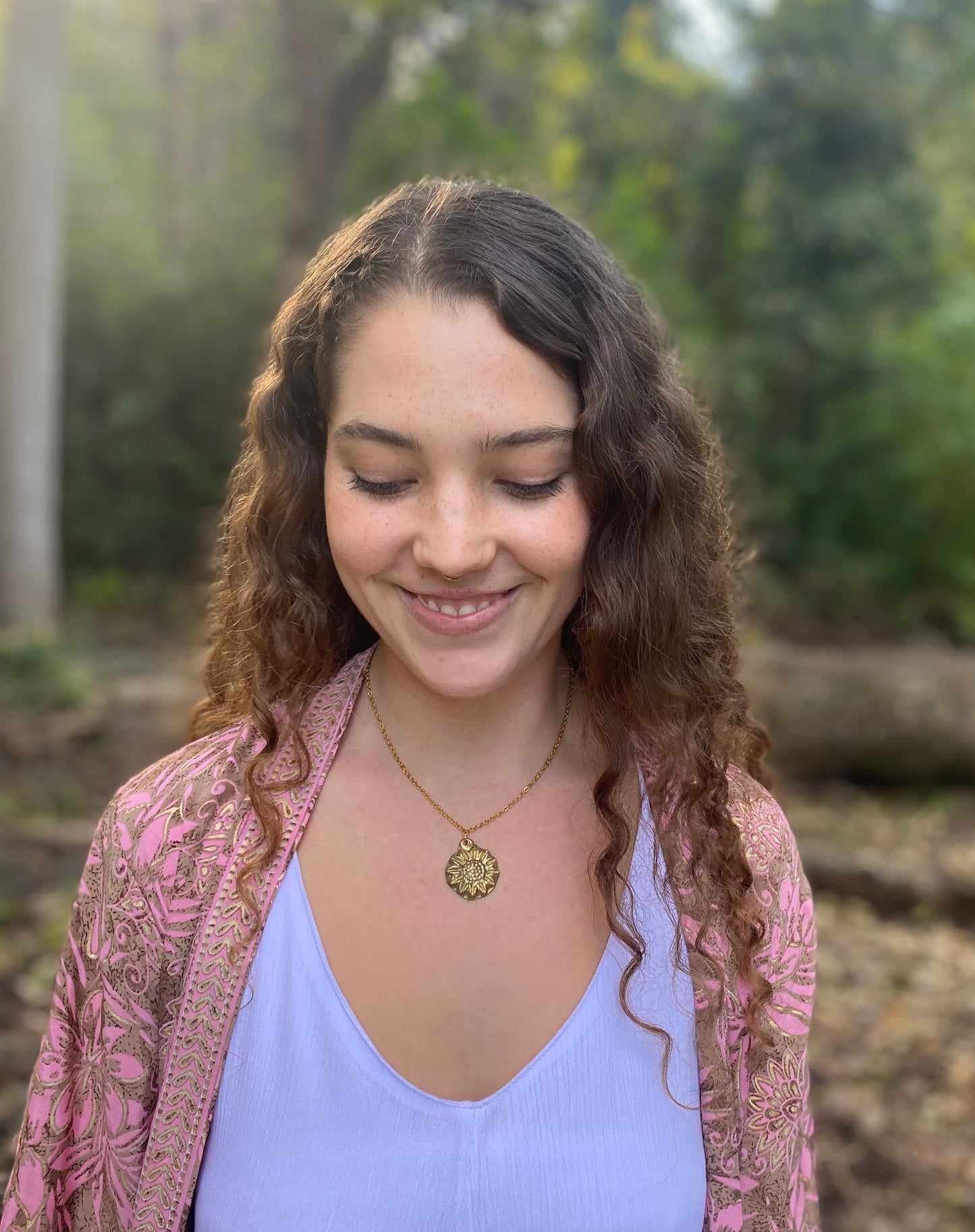 Gold Plated Sunflower Necklace