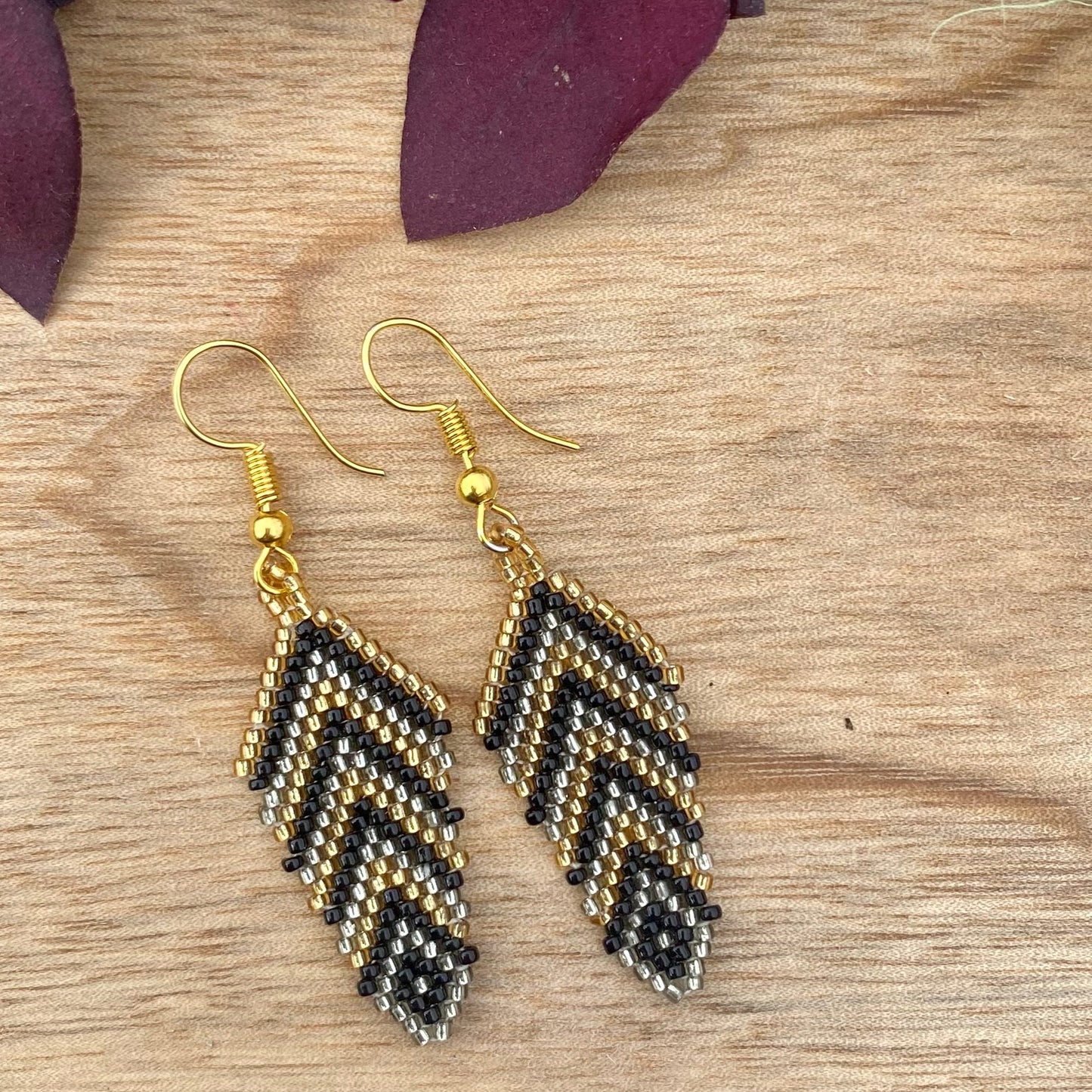 Hecate Beaded Feather Earrings