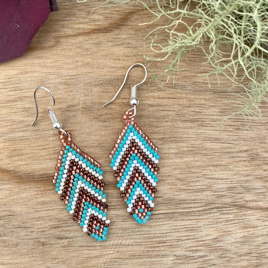 Sunna Beaded Feather Earrings