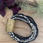Layered Bracelet - Black and silver