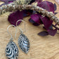 Oval White Shell Leaf Earrings