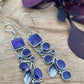 Purple Shell Leaf Dangle Earrings