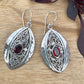Sterling Silver Red Garnet Earrings