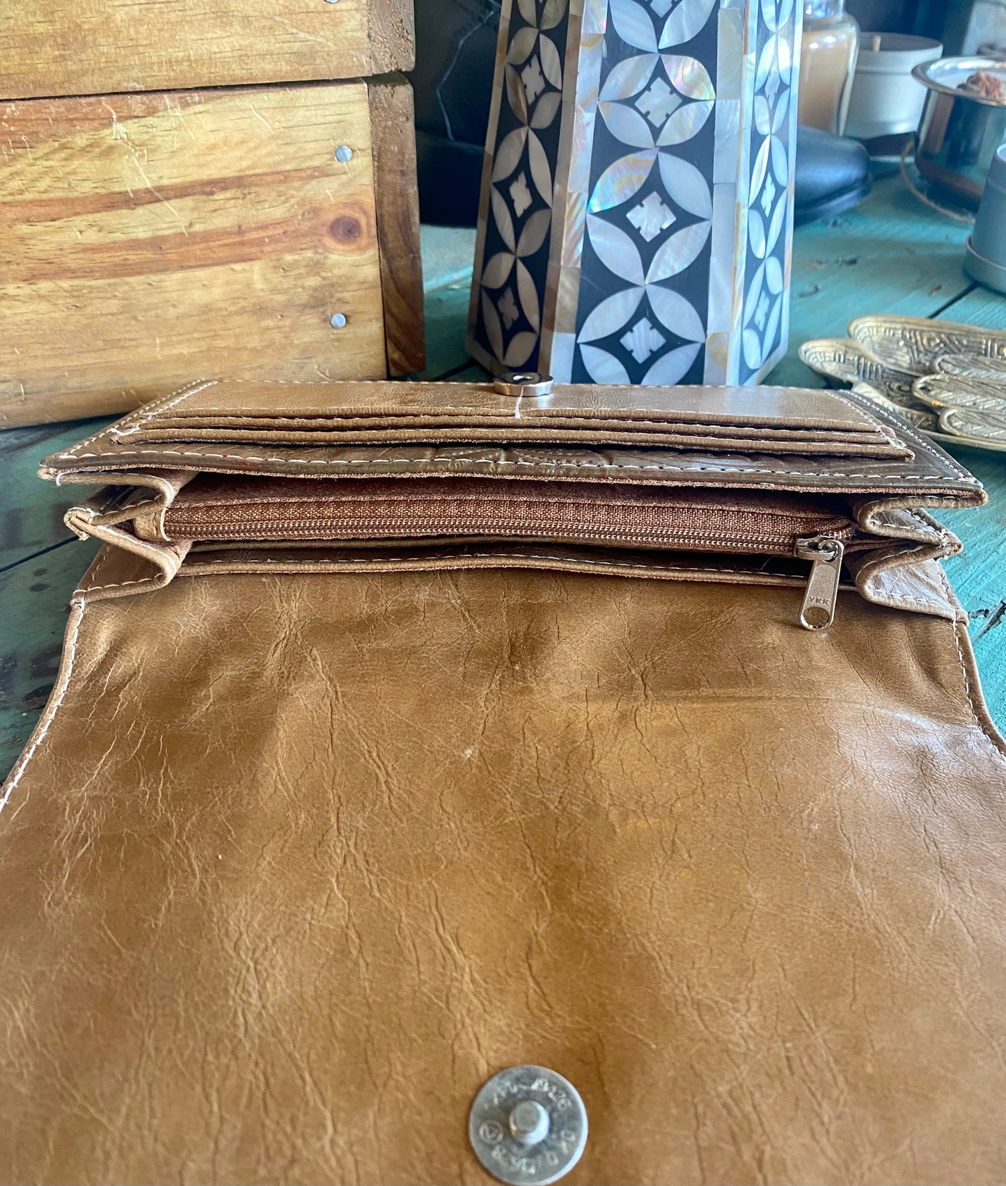 Peacock Wallet - Tan